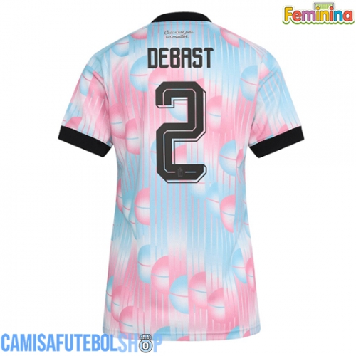 Camisa de time de futebol Bélgica Zeno Debast #2 Replicas 2º Equipamento Feminina Mundo 2026 Manga Curta